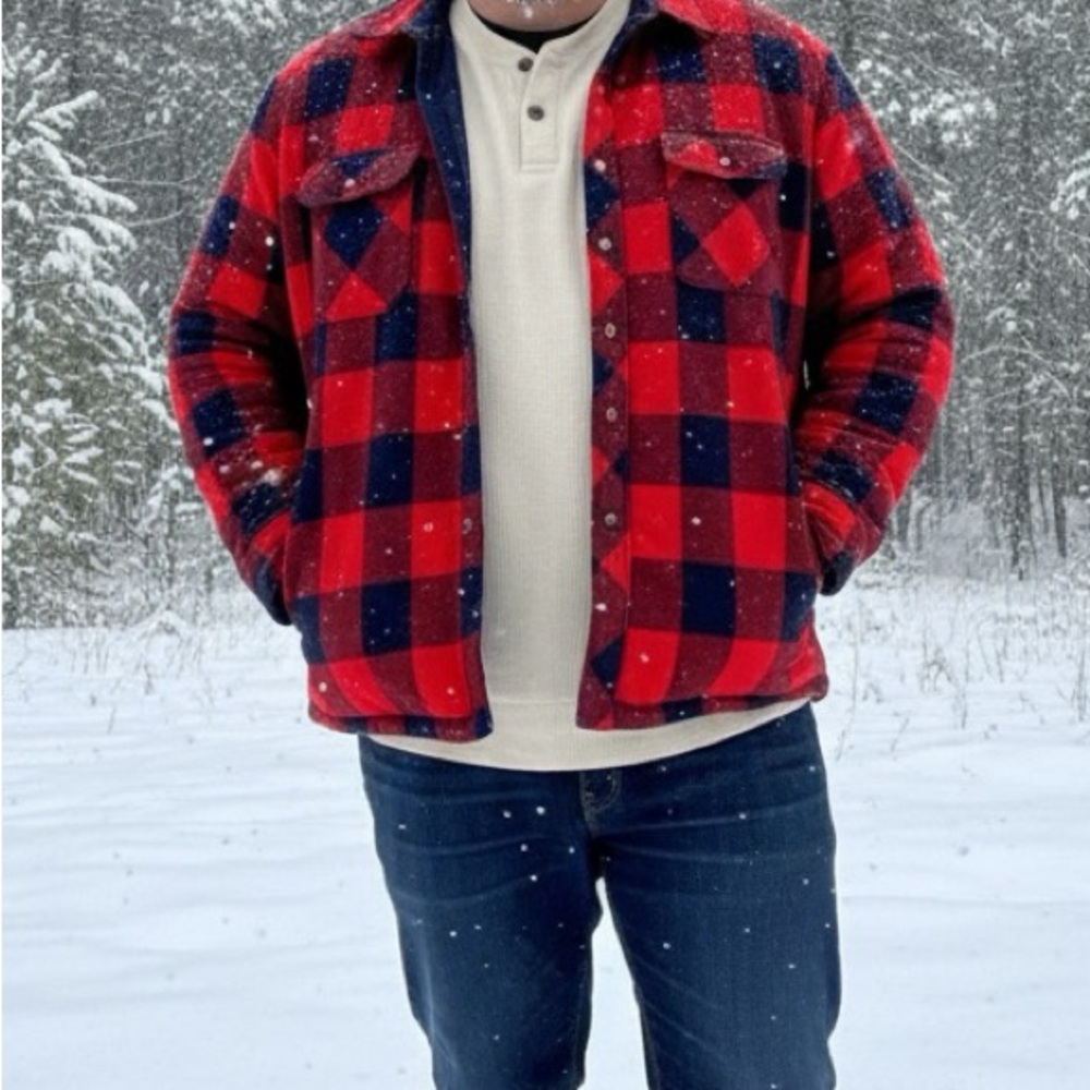 🪓 Northwest Territory Red Checkered Flannel – Size 2X lumberjack holiday 90s